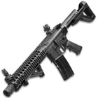 Crosman DPMS SBR Full Automatic Air Rifle - Nylon Fiber Stock, Steel Barrel, Quad Rail, Blowback, Folding BUIS Sights, 430 FPS