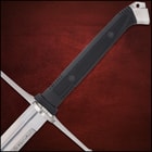 Textured TPR shrouds the handle for an ergonomic no-slip grip and the handle has an oversized polished steel pommel and guard