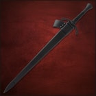 Honshu Midnight Forge Broadsword in scabbard