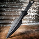 Super Spartan Throwing Dagger With Nylon Sheath - Stainless Steel Construction, Non-Reflective, Cord-Wrapped Handle - Length 14 3/4”