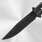 Wood Handle Black Butterfly Blade Close up
