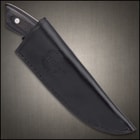 It has a mirror-polished, 3 1/2” 5Cr15 stainless steel blade with a finger ring and thumb-jimping, which give you supreme control