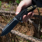 SOA Scout Assisted Opening Pocket Knife - Black with Camo Paracord Wrapping