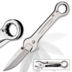 MirrorTorque Wrench Shaped Pocket Knife / Folder - Assisted Opening / Spring Assist - Stainless Steel, Mirror Polished Chrome - Everyday Carry EDC; Collectible; Great Gift for Mechanic, Handyman, More