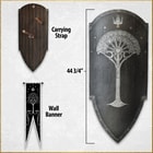 View of just the war banner that comes with the Second Age War Shield of Gondor with Tree of Gondor and crown motifs.