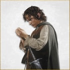 Full image of the Sting: The Sword of Frodo Baggins hanging on the matching wall plaque.