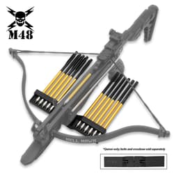 M48 Pistol Crossbow Quiver - Holds 12 Pistol Crossbow Bolts, Hard Polypropylene Construction, Easy Attachment