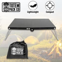 The Totem Pack Co. Small Foldable Camp Table and carrying bag.