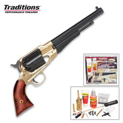 Traditions Firearms Colt 1858 Army Revolver with Redi-Pak - Working Replica / Functional Handgun - .44 Caliber Muzzleloader / Black Powder Pistol - Includes Everything Needed to Shoot (Except Powder)