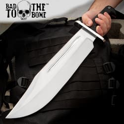 Behemoth Bowie Knife And Sheath - Stainless Steel Blade, TPU Handle Scales, Stainless Steel Pins - Length 20"