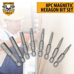 Disturbed Tools 8pc Magnetic Hexagon Bit Set.