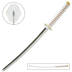 Zenitsu Agatsuma Nichirin Demon Slayer Sword And Scabbard - Anime, Stainless Steel Blade, Cord-Wrapped Handle