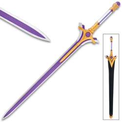 Radiant Light Anime Sword And Scabbard - Stainless Steel Blade, Metal Alloy Handle And Guard - Length 41 1/2”
