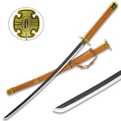 Sekiro Shadows Die Twice Mortal Katana And Scabbard - Carbon Steel Blade, TPU Handle, Metal Tsuba - Length 40 1/2”