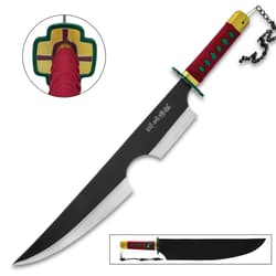 Tengen Uzui Nichirin Demon Slayer Sword and Scabbard - Carbon Steel Blade, Cord-Wrapped Handle - Length 27 1/2”