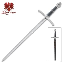 Legends In Steel Mini Replica Warrior Short Broadsword And Scabbard - Stainless Steel Blade, Metal Alloy Fittings