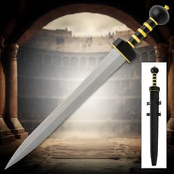 Roman Gladius Sword with arena in background.