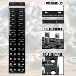 Showing the hanging holes and the different identifier.