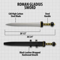 Dimensions of sword and scabbard.