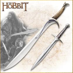This image shows Orcrist's sword lying beside Sting sword.