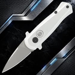 Silver knife with metallic background