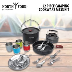 Full image of North Fork Cookware 22 Piece Camping Cookware Mess Kit.