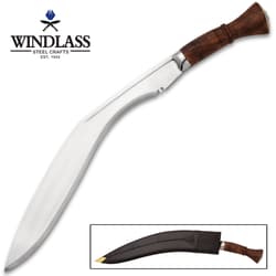 Gigantic Ceremonial Kukri With Sheath - High Carbon Steel Blade, Polished Finish, Native Hardwood Handle