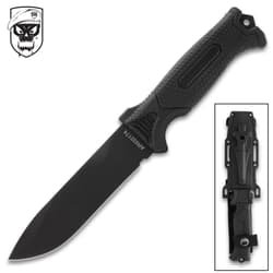 Tactical knife with sheath and logo
