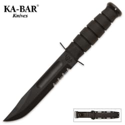 KA-BAR Classic Marine Knife Serrated Black & Sheath