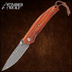 Timber Wolf Damascus Pocket Knife