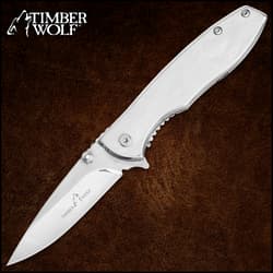 Timber Wolf Executive EDC Assisted Opening Pocket Knife - Satin Silver