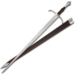 Long sword with sheath on white background