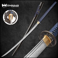 Shinwa Colossus Handmade Odachi / Giant Samurai Sword - Hand Forged Damascus Steel; Genuine Ray Skin; Dragon Tsuba - Functional, Full Tang, Battle Ready - 60”