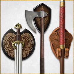 Decorative shields and weapons from Lord of the Rings