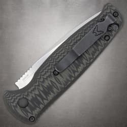 Closed Benchmade knife showing clip and handle design