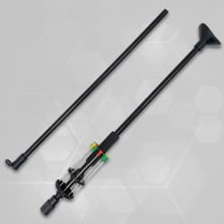 The blowgun shown broken down into two pieces