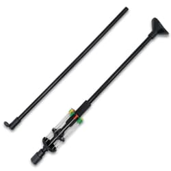 The blowgun shown broken down into two pieces