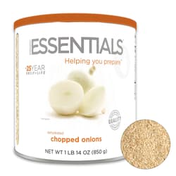 The dehydrated onions shown in the can