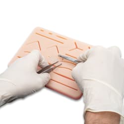 The suture practice kit in use