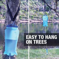 The Membrane Solutions Three-Liter Gravity Water Filter Bag With Straw is easy to use and has a three-stage filtration system