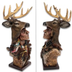 Indian Deer Head Sculpture side profiles