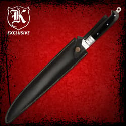 Arabian Khyber Bowie Knife sheathed in custom leather with snap button closure
