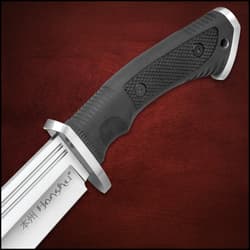 Honshu Conqueror Bowie Knife And Sheath - 7Cr13 Stainless Steel Blade, Grippy TPR Handle, Stainless Steel Guard - Length 16 1/2”