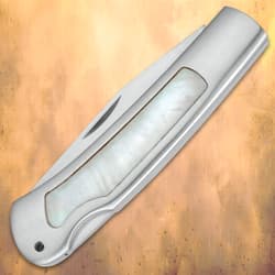 Kissing Crane Genuine Pearl And Stainless Pocket Knife