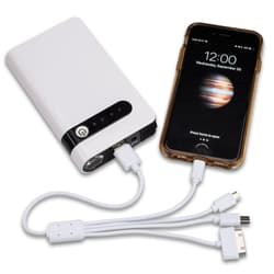 Portable Car Battery Jumper And Power Bank With Case - 8,000 MAH, Battery Clamps, Home And Car Adaptor, USB Multi-Head Cable