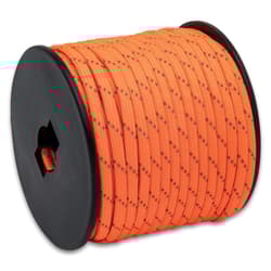 Angled image of Orange 750LBS Reflective Paracord Roll.