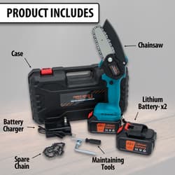 The mini chainsaw has a a TPU safety cover