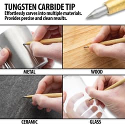 Full image of the Tungsten Carbide Tip on the Ceramic Tile Cutting Two Piece Pen Set.