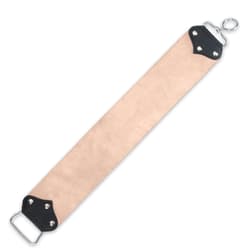 Kriegar Extra Wide Double Sided Hanging Strop - Smooth Buffalo Leather, Coarse Suede - Swivel Hook - Yields Sharpest Blade Edges Possible - Great for Pocket Knives, Straight Razors & More - 3" x 21"