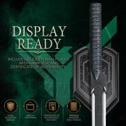 Display ready sword with wall plaque and authenticity certificate